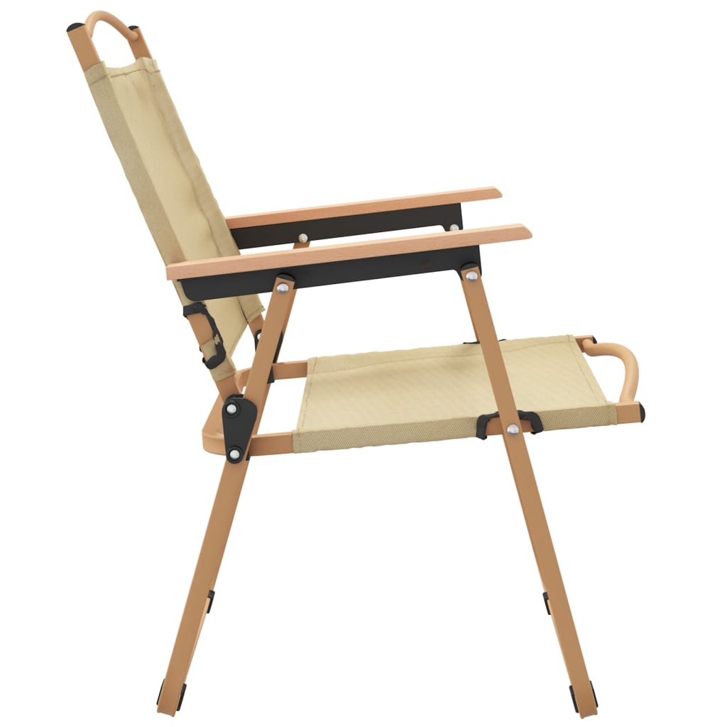 Campingstoelen 2 st 54x55x78 cm oxford stof beige is nu te koop bij PeponiXL, paradijselijk wonen!