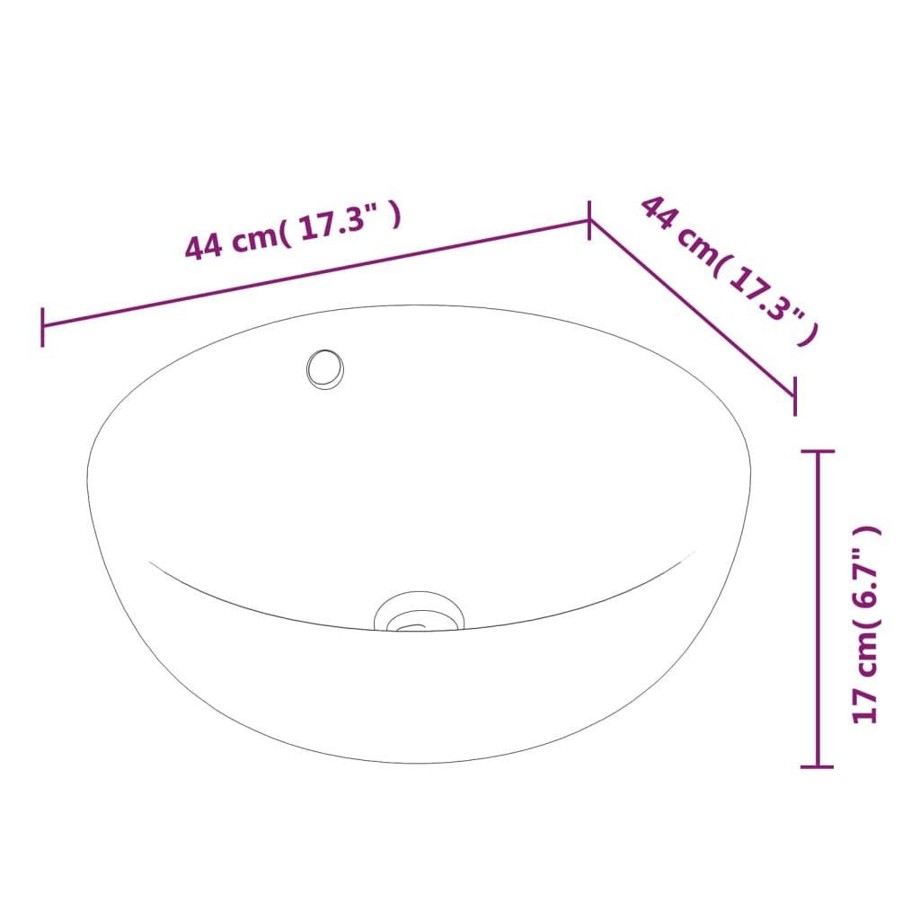 Wasbak 44x17 cm rond keramiek wit is nu te koop bij PeponiXL, paradijselijk wonen!
