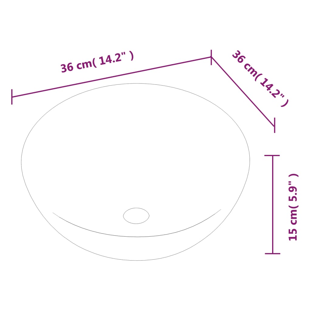 Wasbak 36x15 cm rond keramiek wit is nu te koop bij PeponiXL, paradijselijk wonen!