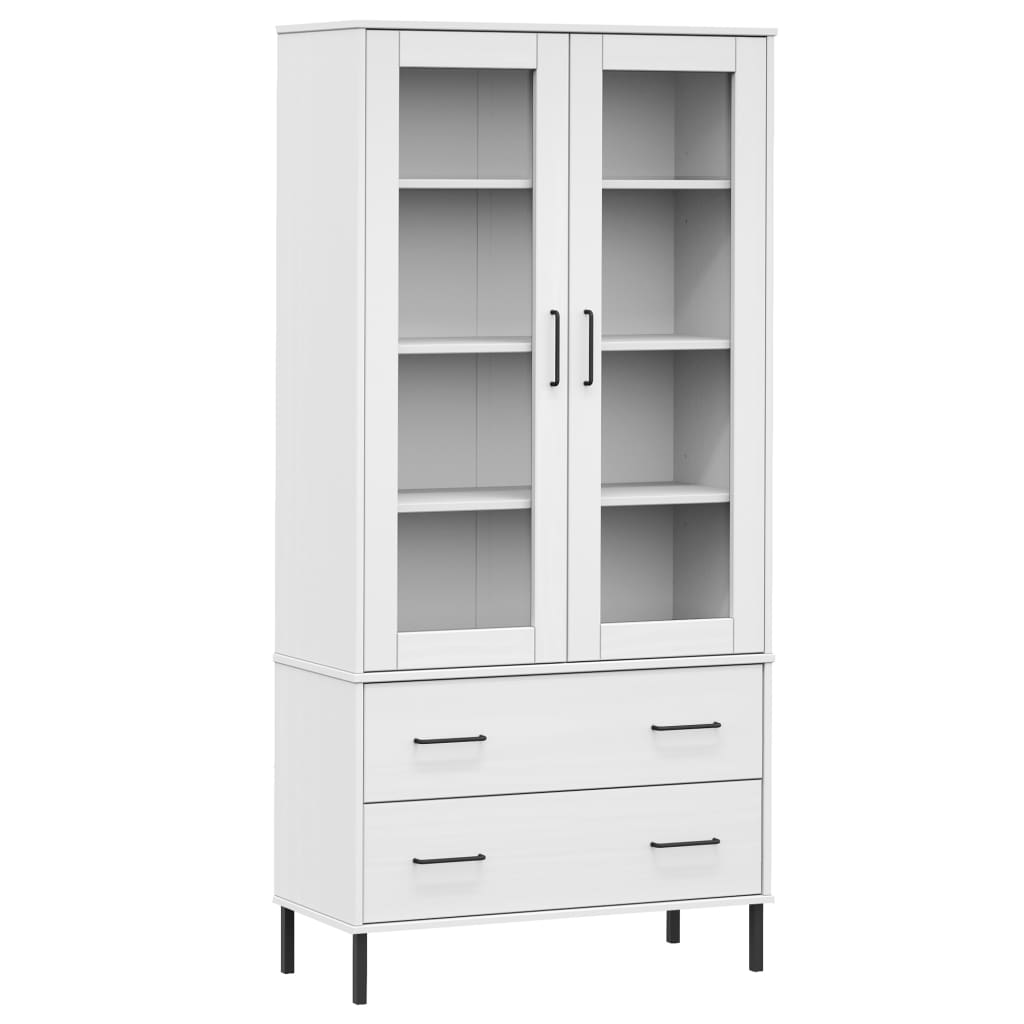 Boekenkast met metalen poten OSLO 85x35x172,5 cm hout wit is nu te koop bij PeponiXL, paradijselijk wonen!
