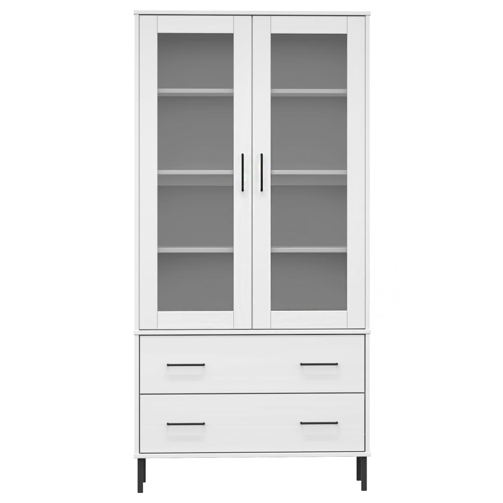 Boekenkast met metalen poten OSLO 85x35x172,5 cm hout wit is nu te koop bij PeponiXL, paradijselijk wonen!