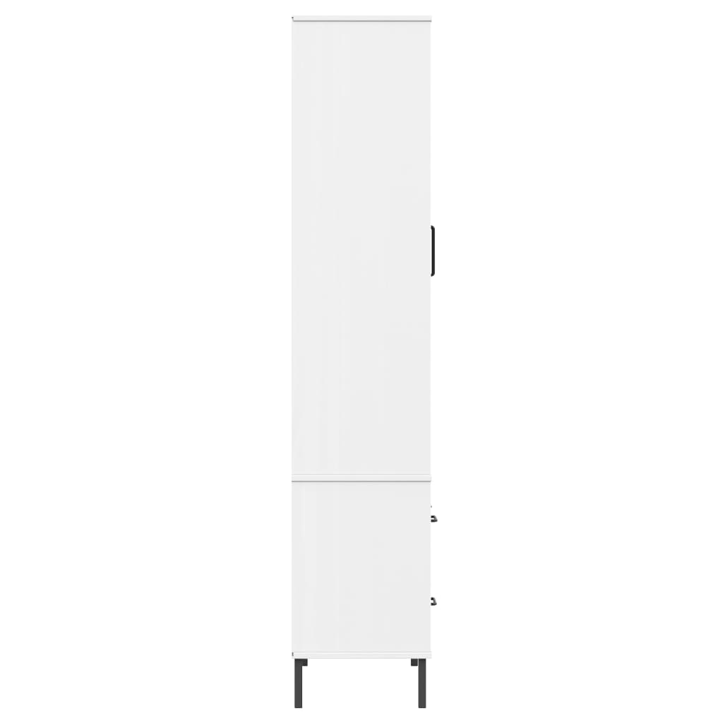 Boekenkast met metalen poten OSLO 85x35x172,5 cm hout wit is nu te koop bij PeponiXL, paradijselijk wonen!