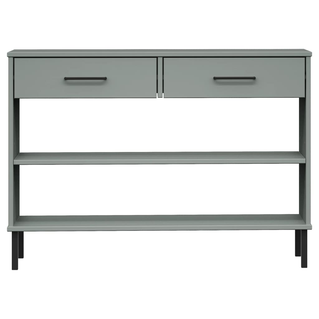 Wandkast met metalen poten OSLO massief grenenhout grijs is nu te koop bij PeponiXL, paradijselijk wonen!