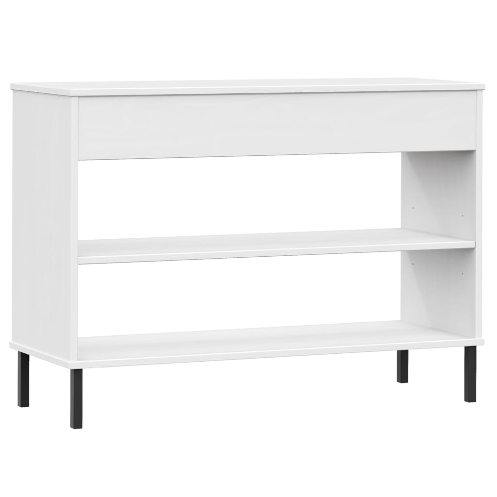 Wandkast met metalen poten OSLO massief grenenhout wit is nu te koop bij PeponiXL, paradijselijk wonen!
