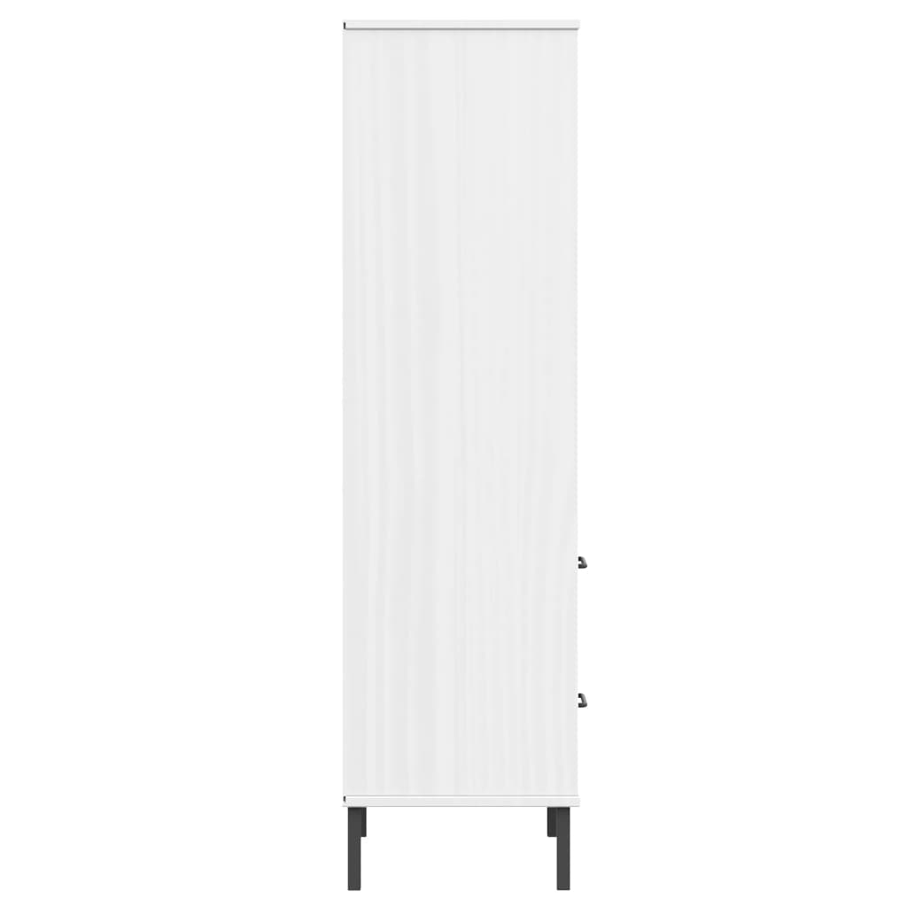 Boekenkast met 2 lades OSLO 60x35x128,5 cm massief hout wit is nu te koop bij PeponiXL, paradijselijk wonen!