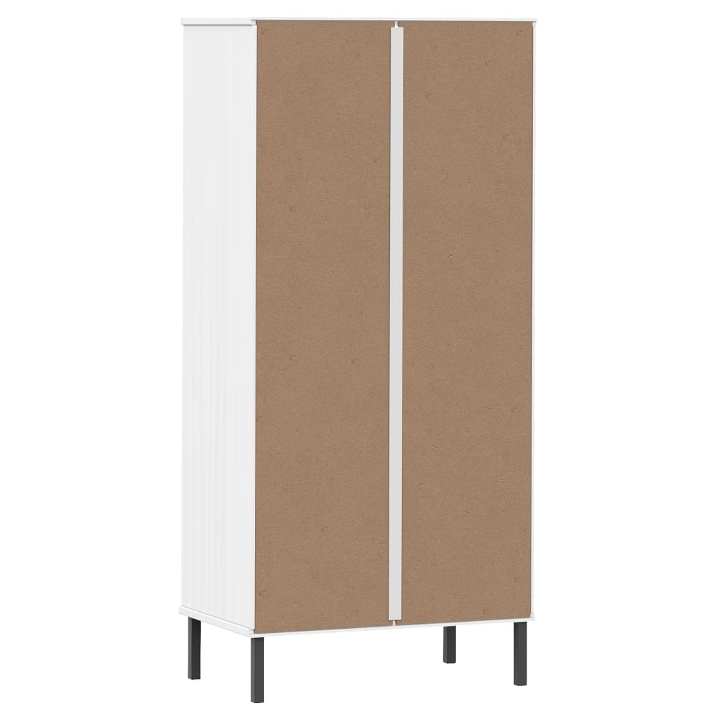 Boekenkast met 2 lades OSLO 60x35x128,5 cm massief hout wit is nu te koop bij PeponiXL, paradijselijk wonen!