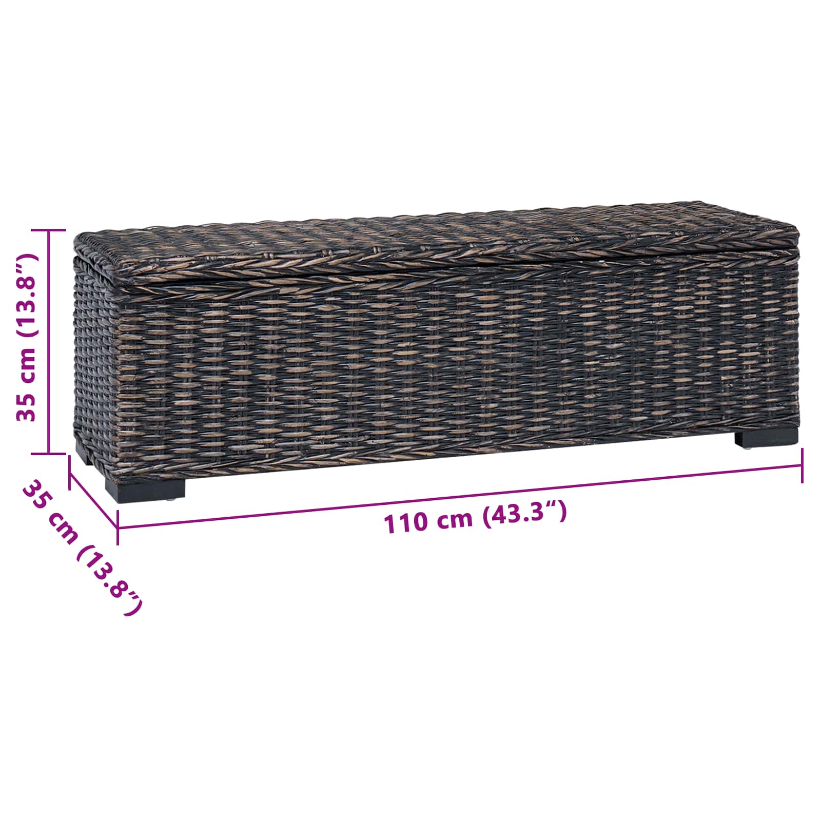 Opbergbox met opslag Zwart 110 x 35 x 45 cm is nu te koop bij PeponiXL, paradijselijk wonen!