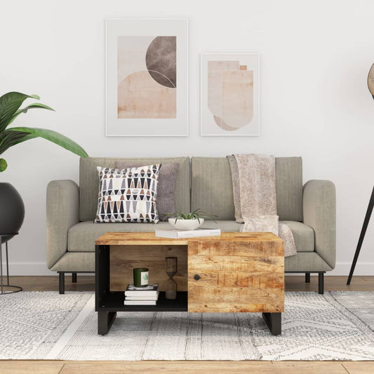 Salontafel 80x50x40 cm massief mangohout en bewerkt hout is nu te koop bij PeponiXL, paradijselijk wonen!