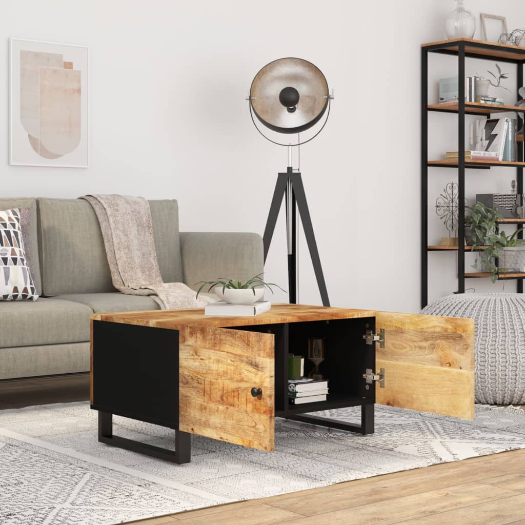 Salontafel 80x50x40 cm massief mangohout en bewerkt hout is nu te koop bij PeponiXL, paradijselijk wonen!