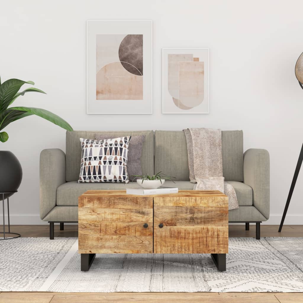 Salontafel 80x50x40 cm massief mangohout en bewerkt hout is nu te koop bij PeponiXL, paradijselijk wonen!
