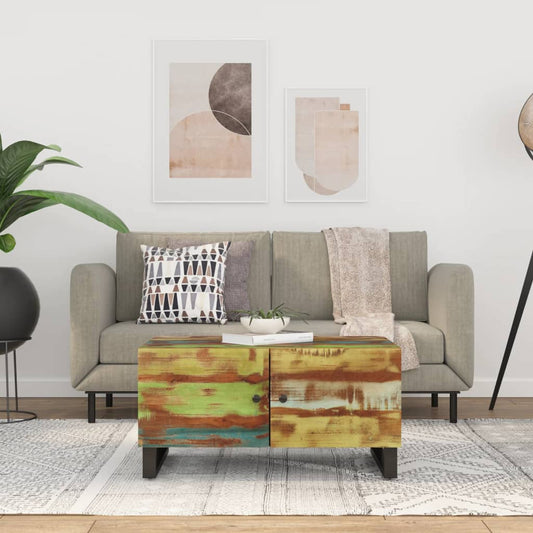 Salontafel 80x50x40 cm massief gerecycled hout en bewerkt hout is nu te koop bij PeponiXL, paradijselijk wonen!