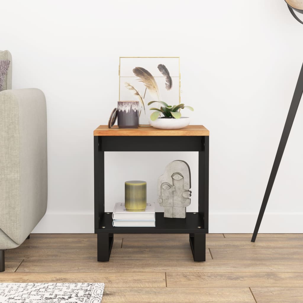 Salontafel 40x31x46 cm massief acaciahout en bewerkt hout is nu te koop bij PeponiXL, paradijselijk wonen!