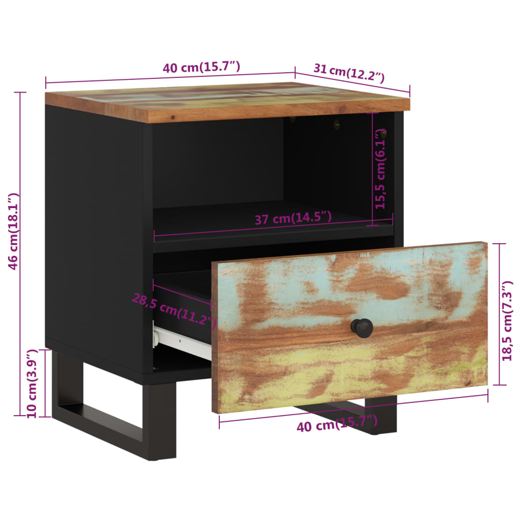 Nachtkastjes 2 st massief gerecycled hout en bewerkt hout is nu te koop bij PeponiXL, paradijselijk wonen!