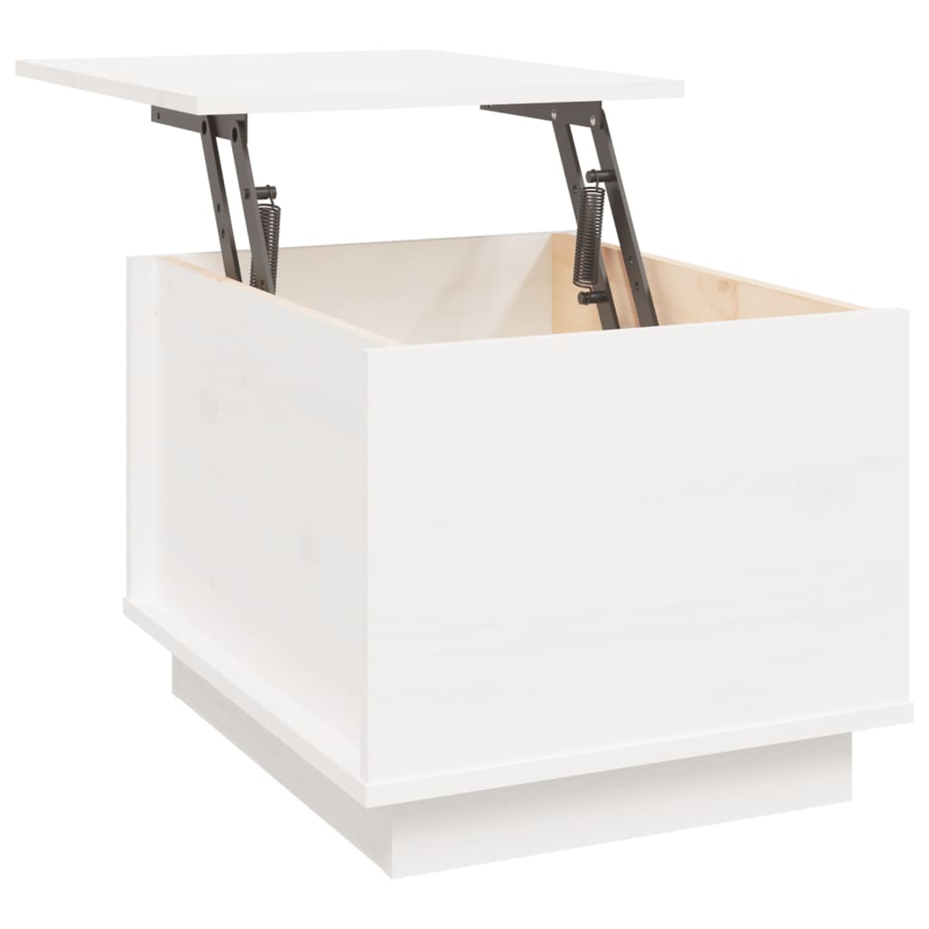 Salontafel 40x50x35 cm massief grenenhout wit is nu te koop bij PeponiXL, paradijselijk wonen!