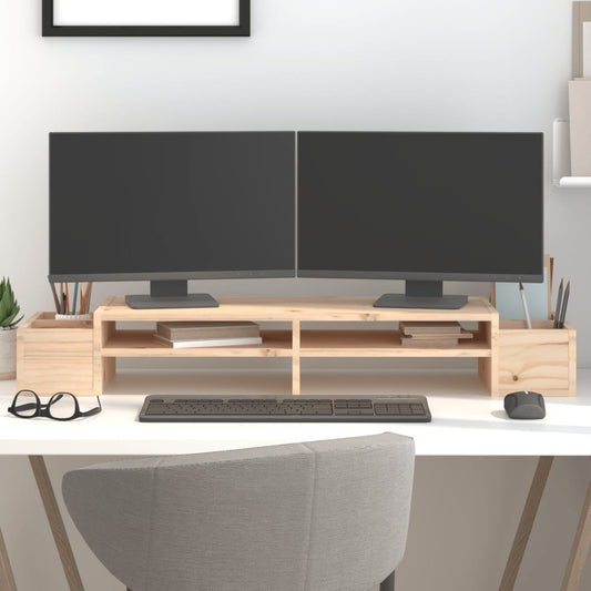Monitorstandaard 100x27,5x15 cm massief grenenhout is nu te koop bij PeponiXL, paradijselijk wonen!