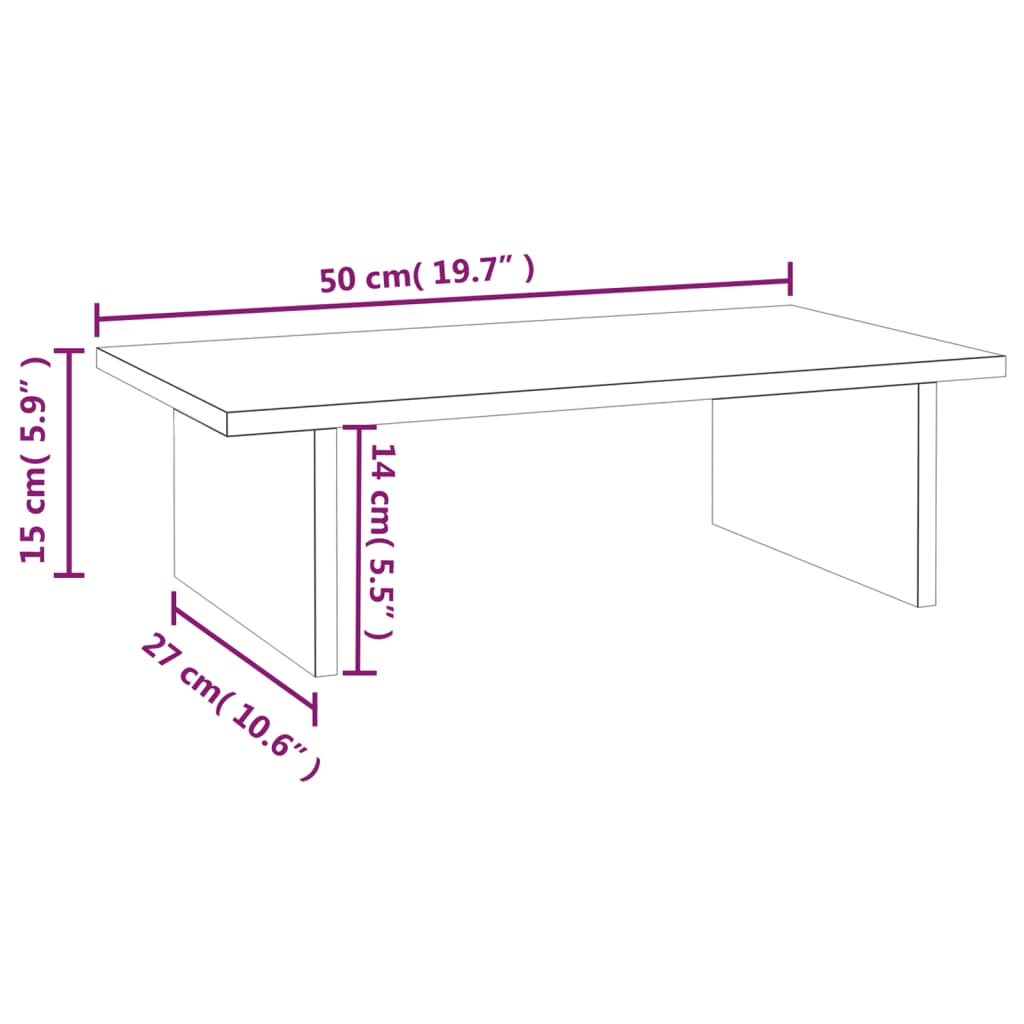 Monitorstandaard 50x27x15 cm massief grenenhout wit is nu te koop bij PeponiXL, paradijselijk wonen!