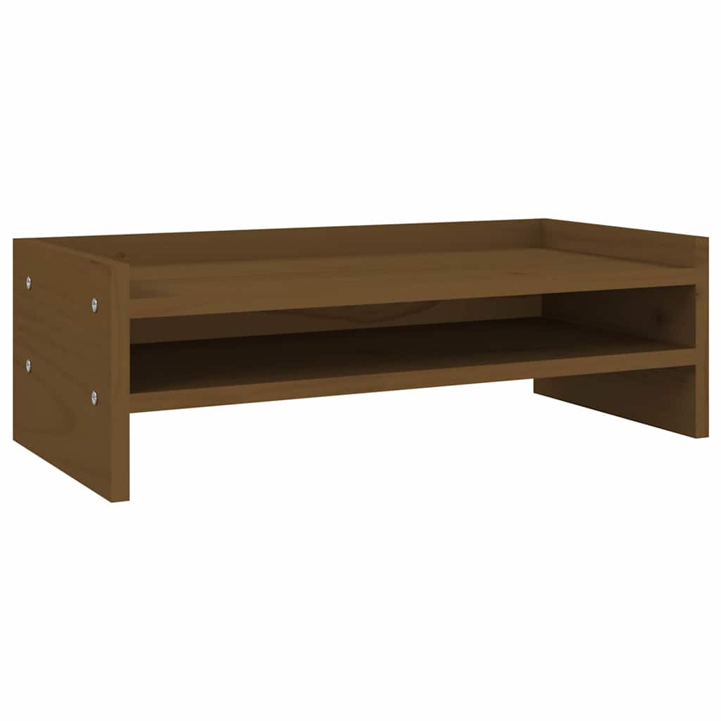 Monitorstandaard 50x24x16 cm massief grenenhout honingbruin is nu te koop bij PeponiXL, paradijselijk wonen!