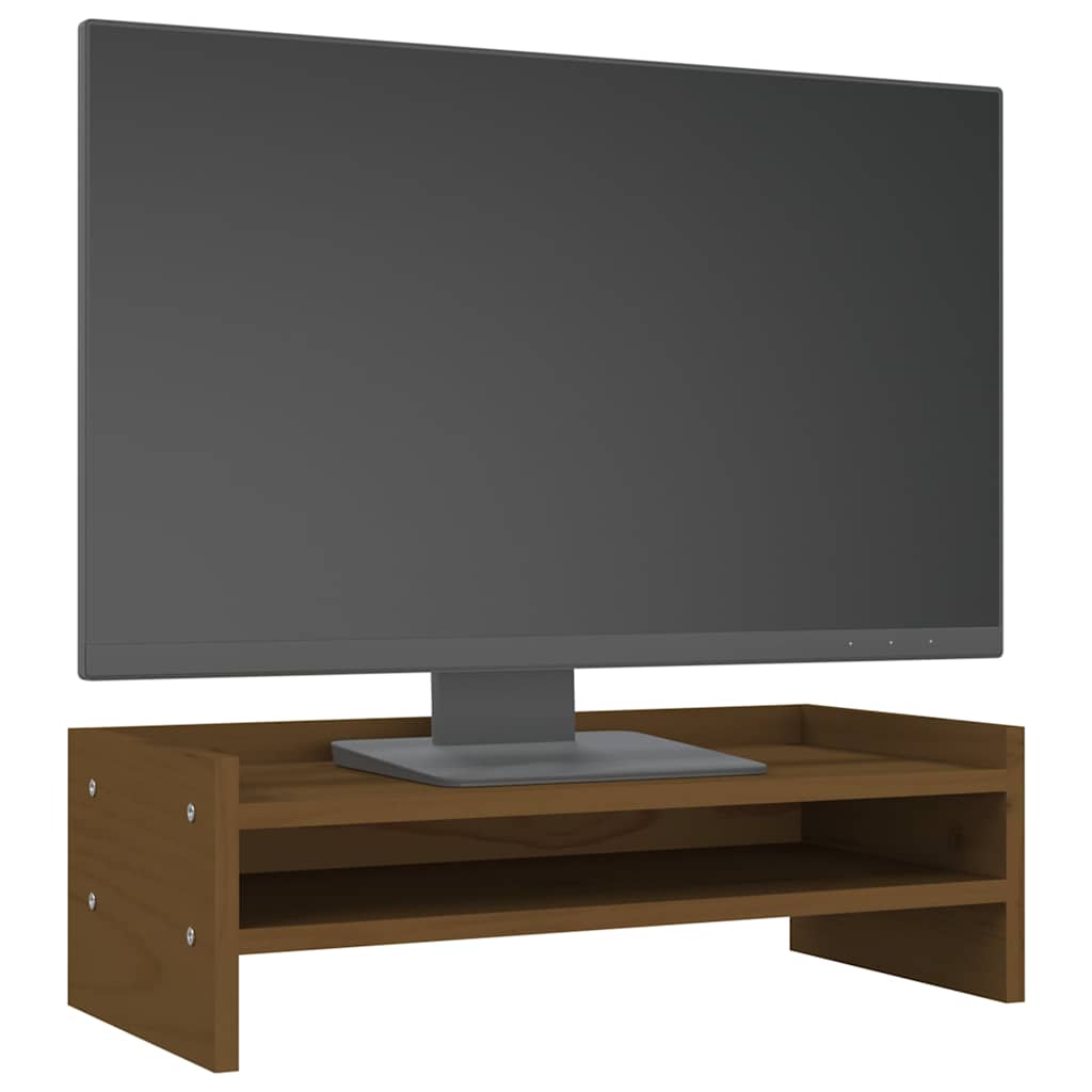 Monitorstandaard 50x24x16 cm massief grenenhout honingbruin is nu te koop bij PeponiXL, paradijselijk wonen!