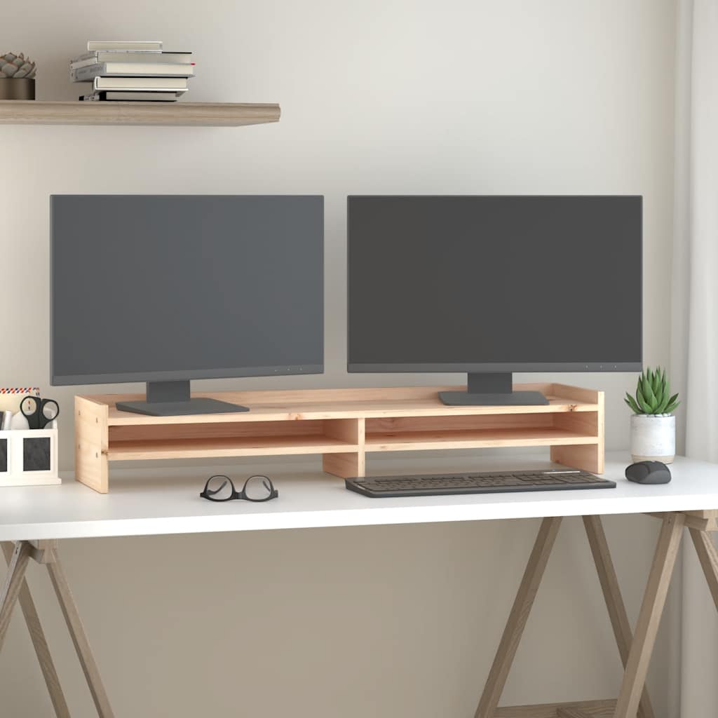 Monitorstandaard 100x24x16 cm massief grenenhout is nu te koop bij PeponiXL, paradijselijk wonen!