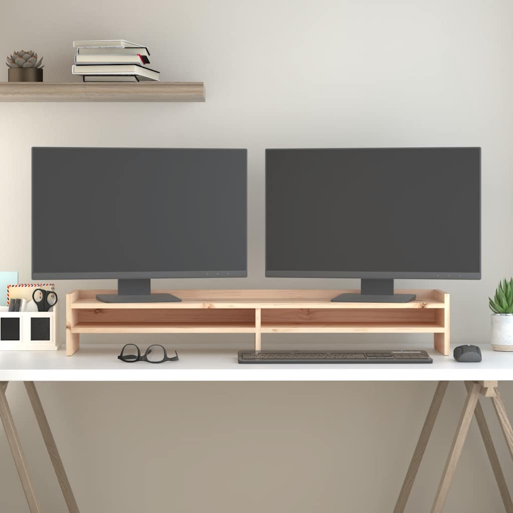 Monitorstandaard 100x24x16 cm massief grenenhout is nu te koop bij PeponiXL, paradijselijk wonen!