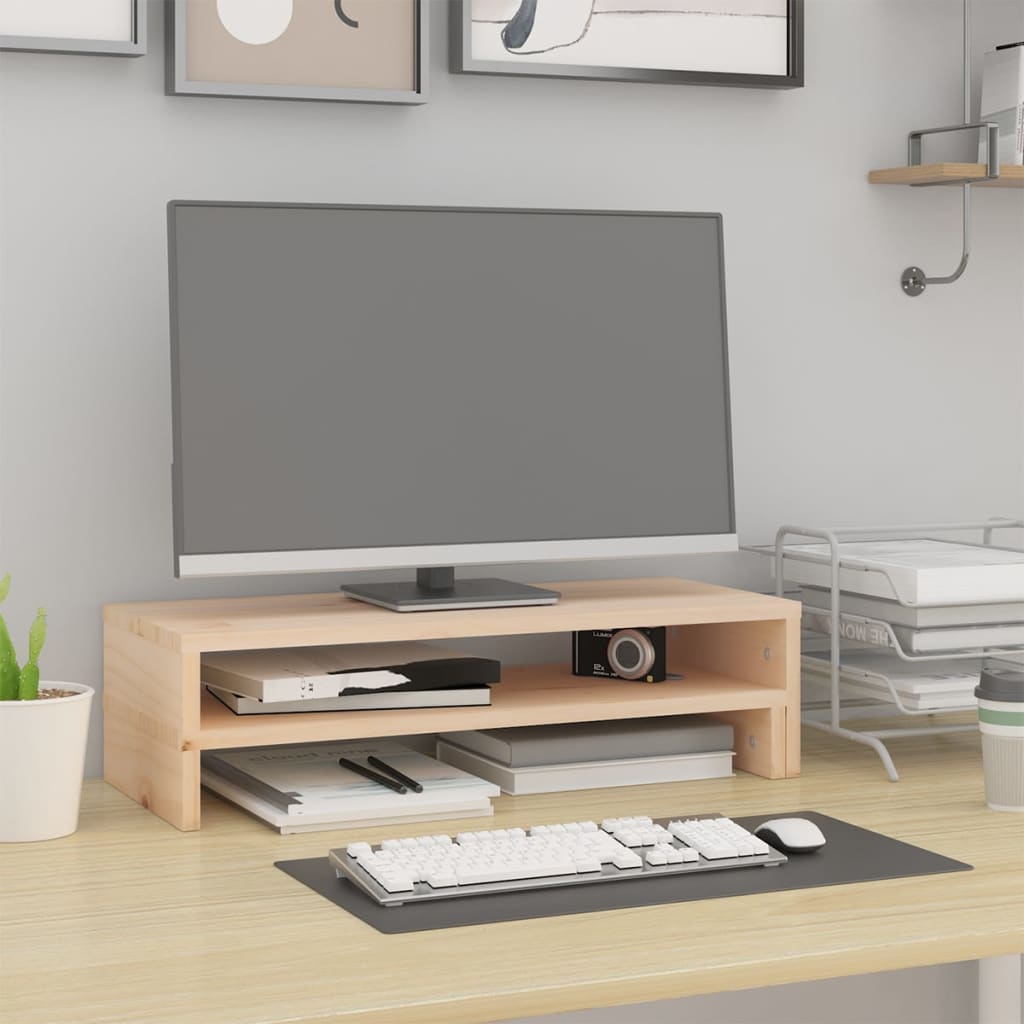 Monitorstandaard (52-101)x22x14 cm massief grenenhout is nu te koop bij PeponiXL, paradijselijk wonen!