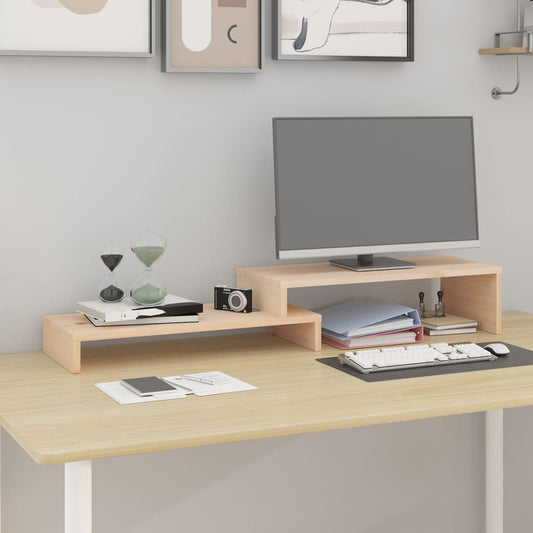 Monitorstandaard (52-101)x22x14 cm massief grenenhout is nu te koop bij PeponiXL, paradijselijk wonen!