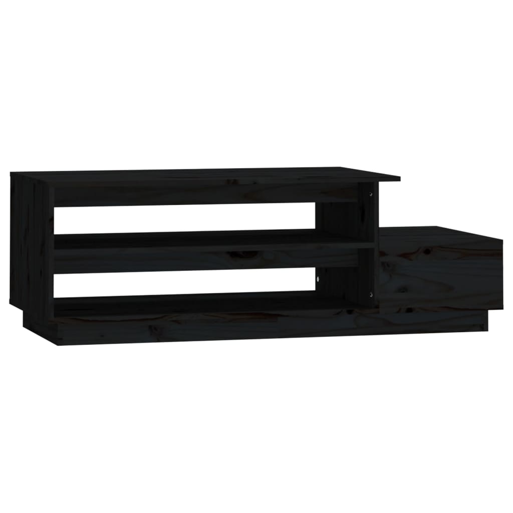 Salontafel 120x50x40,5 cm massief grenenhout zwart is nu te koop bij PeponiXL, paradijselijk wonen!