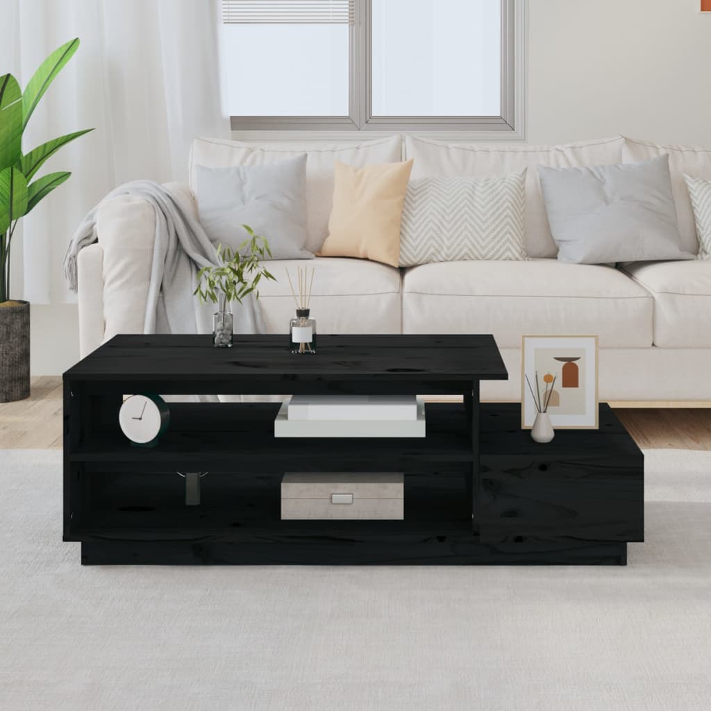 Salontafel 120x50x40,5 cm massief grenenhout zwart is nu te koop bij PeponiXL, paradijselijk wonen!