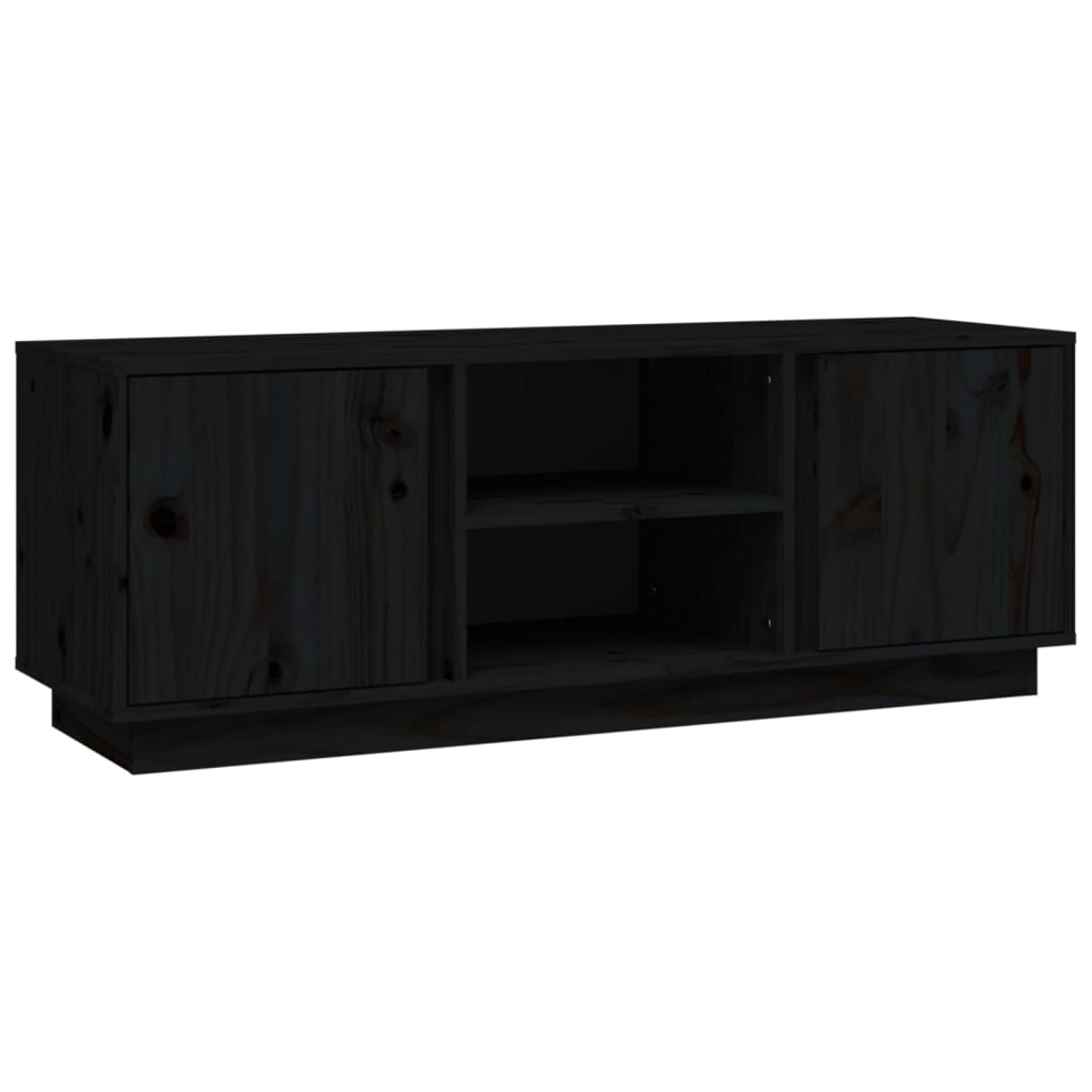 Tv-meubel 110x35x40,5 cm massief grenenhout zwart is nu te koop bij PeponiXL, paradijselijk wonen!