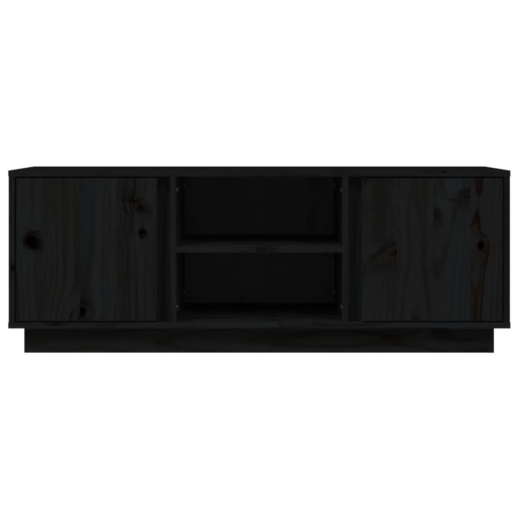 Tv-meubel 110x35x40,5 cm massief grenenhout zwart is nu te koop bij PeponiXL, paradijselijk wonen!