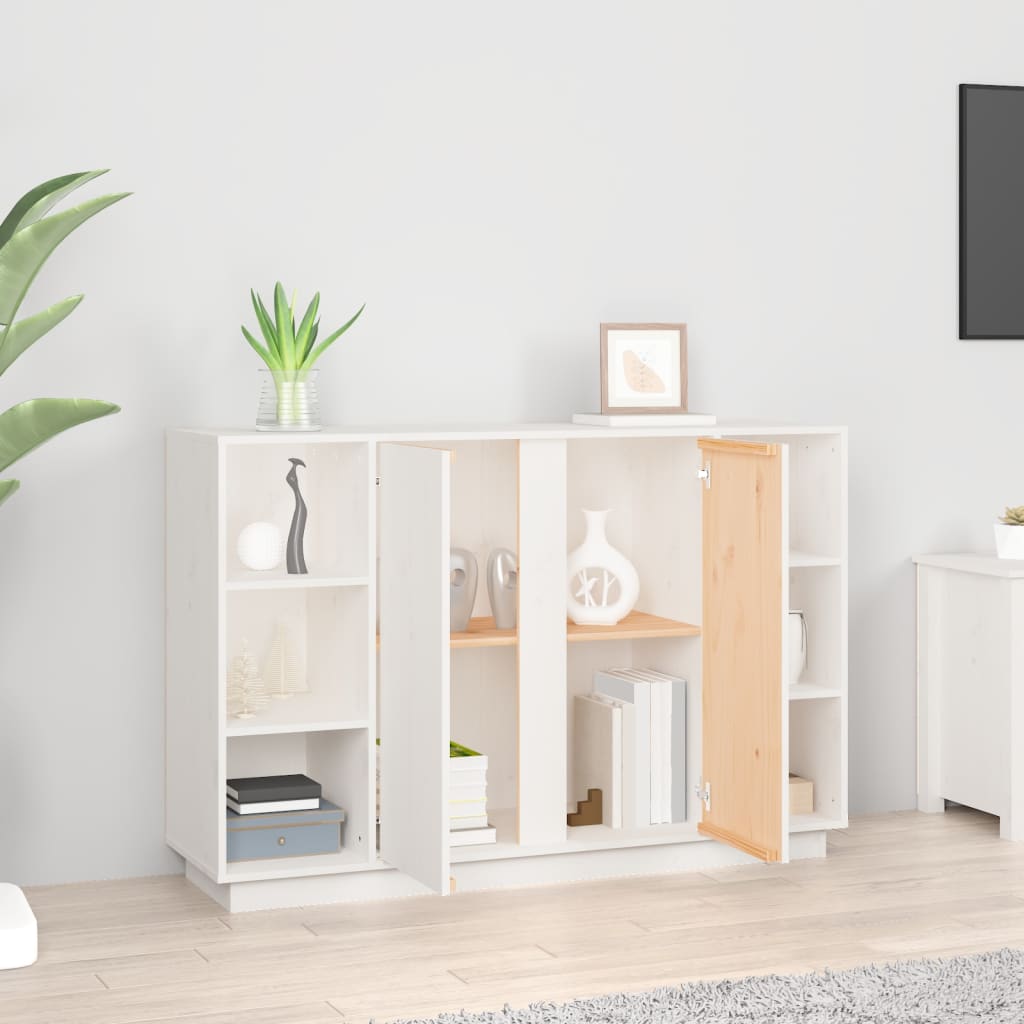 Dressoir 120x35x80 cm massief grenenhout wit is nu te koop bij PeponiXL, paradijselijk wonen!