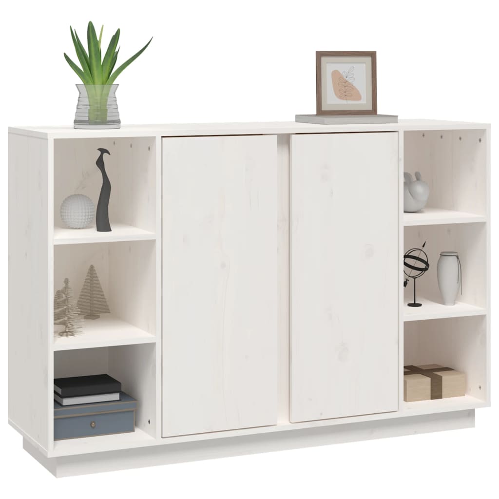 Dressoir 120x35x80 cm massief grenenhout wit is nu te koop bij PeponiXL, paradijselijk wonen!