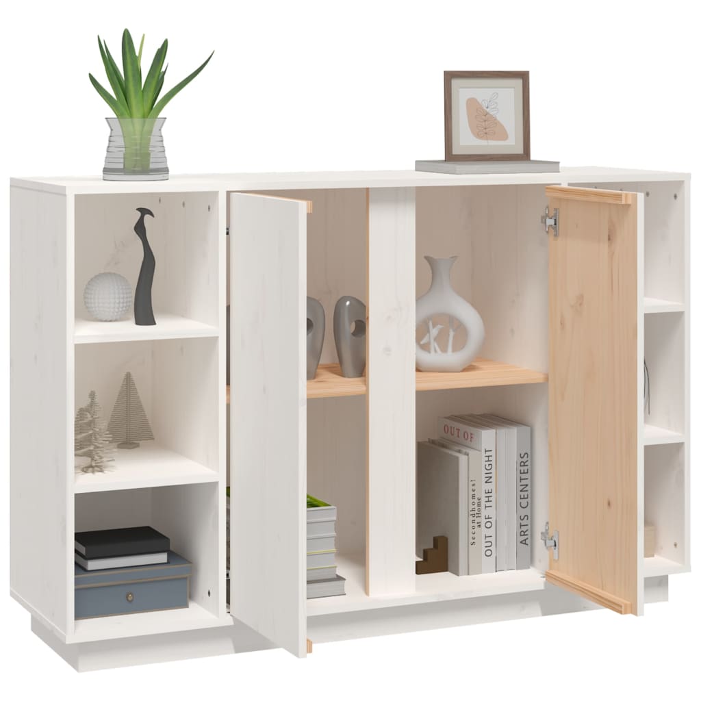 Dressoir 120x35x80 cm massief grenenhout wit is nu te koop bij PeponiXL, paradijselijk wonen!