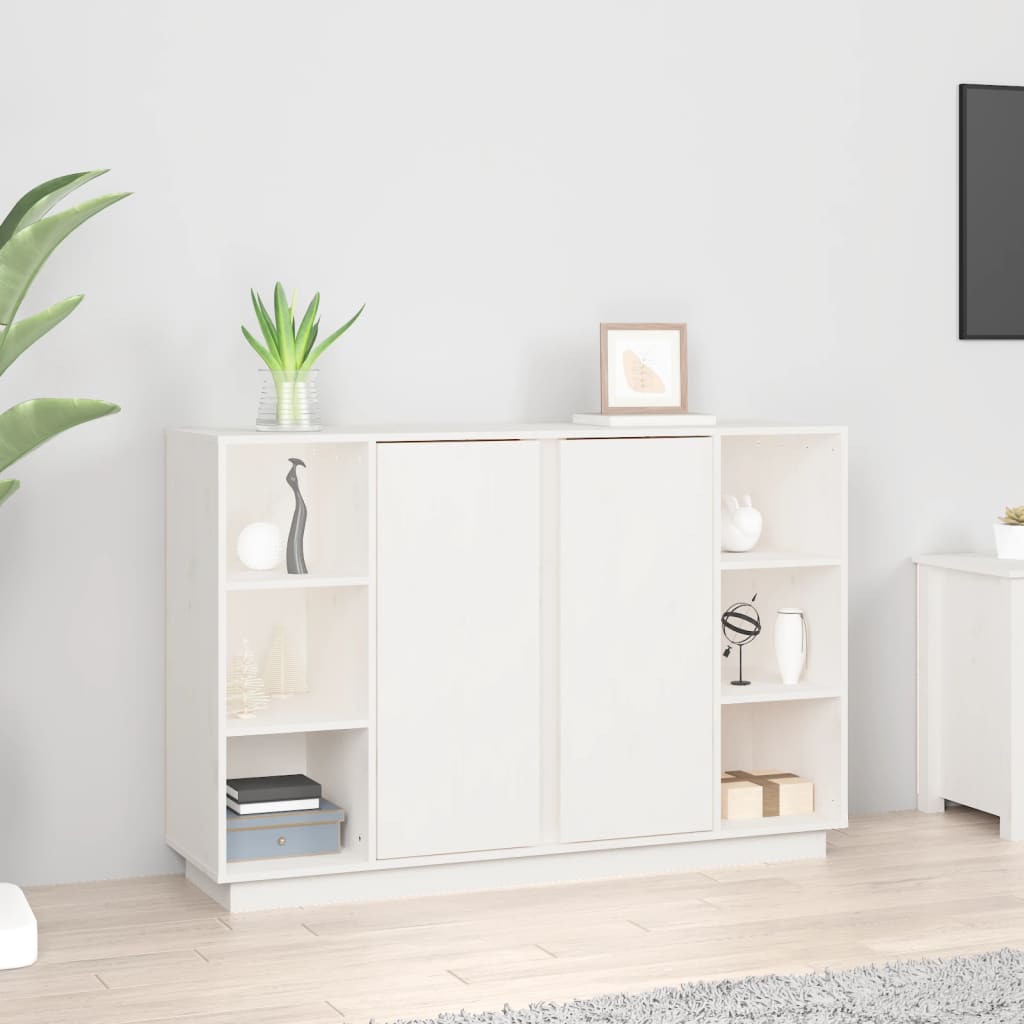 Dressoir 120x35x80 cm massief grenenhout wit is nu te koop bij PeponiXL, paradijselijk wonen!