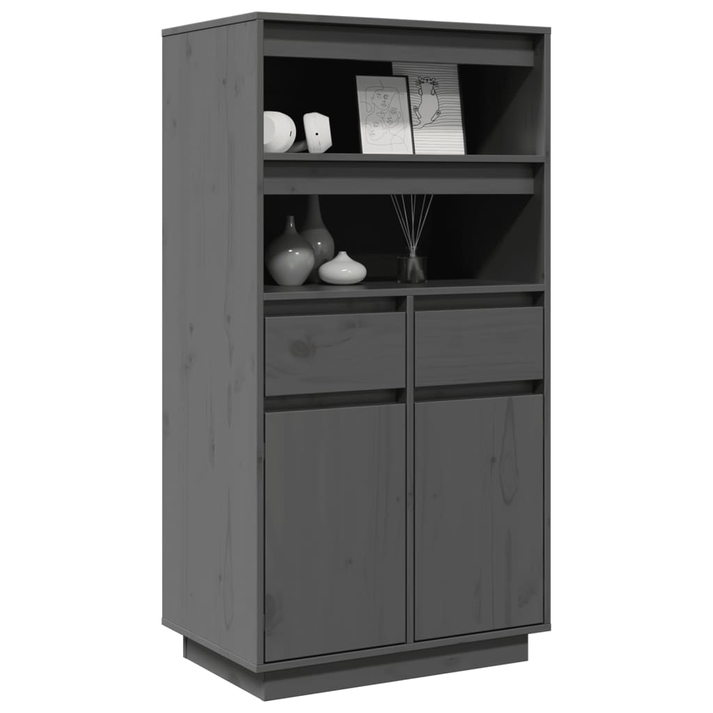 Hoge kast 60x40x116,5 cm massief grenenhout grijs is nu te koop bij PeponiXL, paradijselijk wonen!