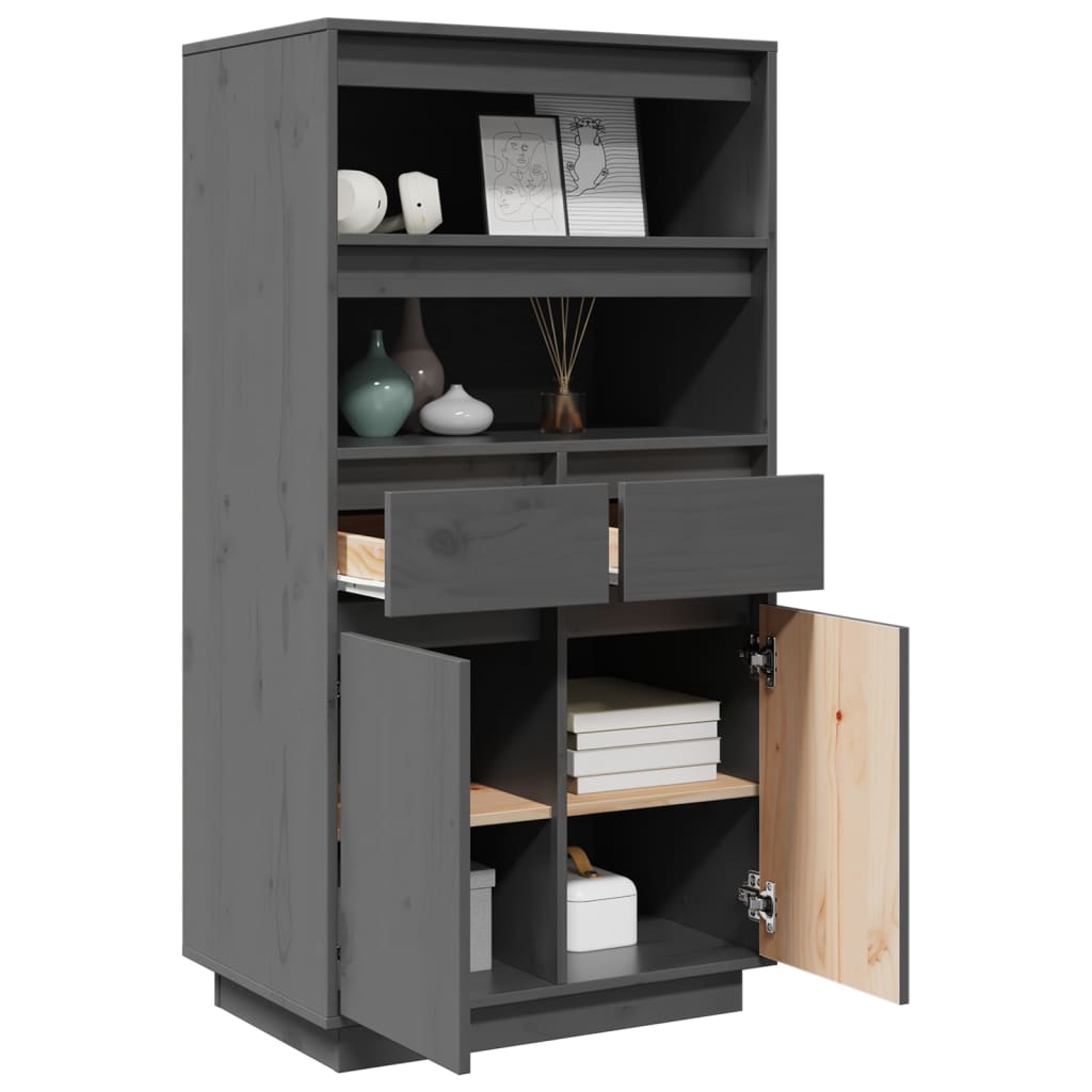 Hoge kast 60x40x116,5 cm massief grenenhout grijs is nu te koop bij PeponiXL, paradijselijk wonen!