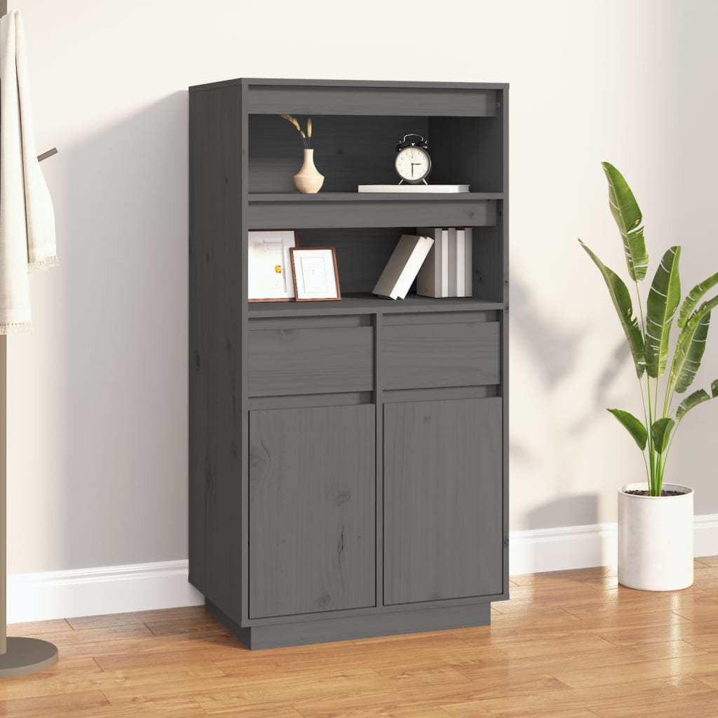 Hoge kast 60x40x116,5 cm massief grenenhout grijs is nu te koop bij PeponiXL, paradijselijk wonen!