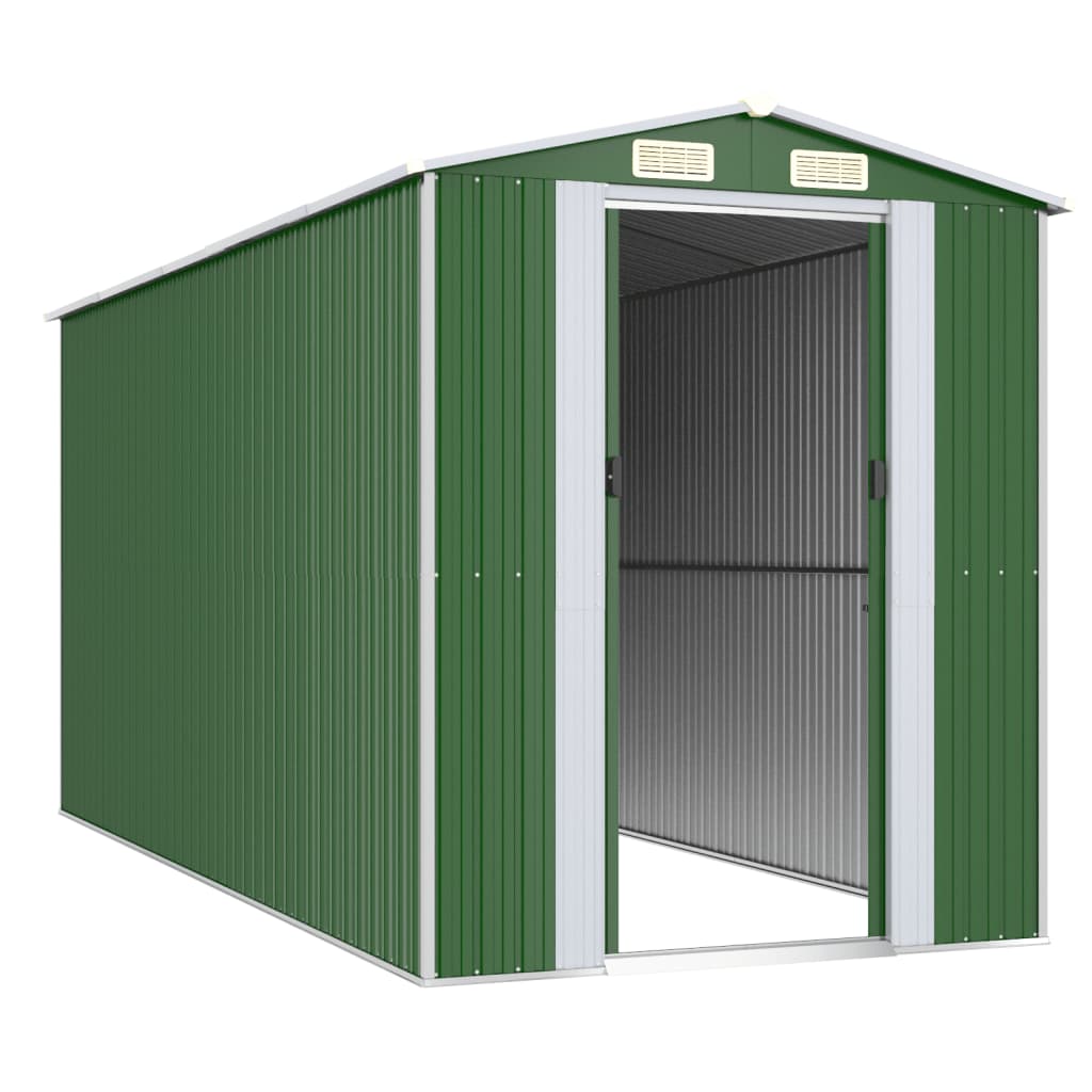 Tuinschuur 192x440x223 cm gegalvaniseerd staal groen is nu te koop bij PeponiXL, paradijselijk wonen!