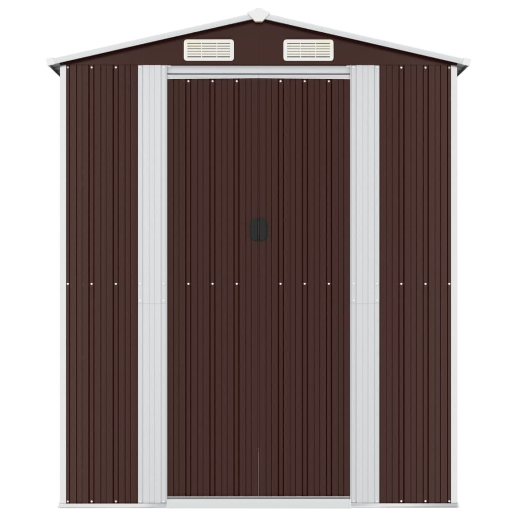 Tuinschuur 192x191x223 cm gegalvaniseerd staal donkerbruin is nu te koop bij PeponiXL, paradijselijk wonen!
