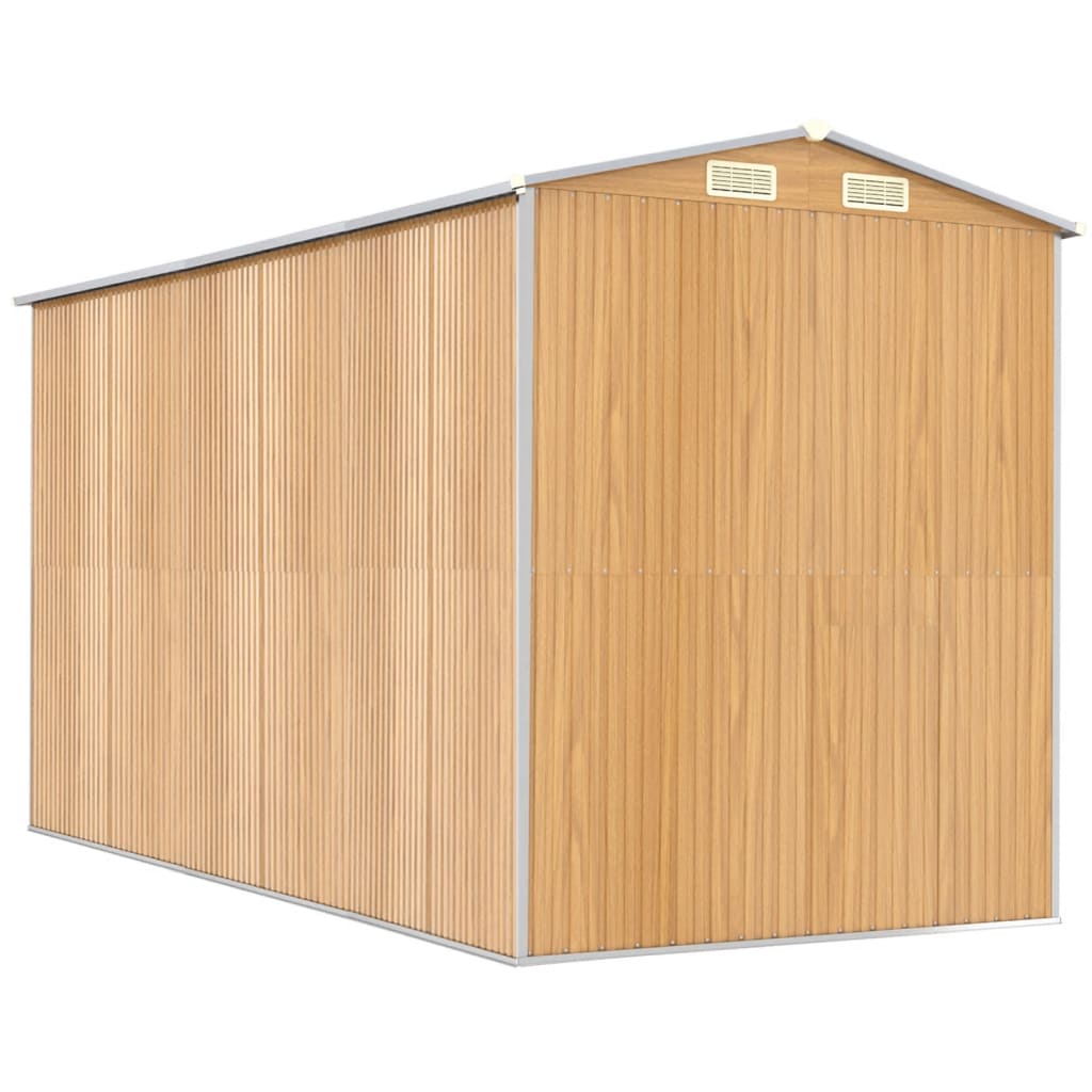 Tuinschuur 192x357x223 cm gegalvaniseerd staal lichtbruin is nu te koop bij PeponiXL, paradijselijk wonen!