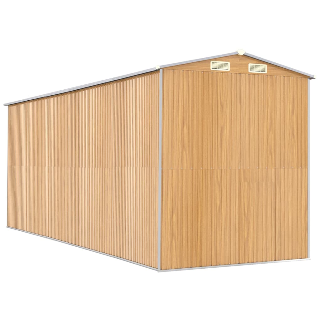 Tuinschuur 192x523x223 cm gegalvaniseerd staal lichtbruin is nu te koop bij PeponiXL, paradijselijk wonen!