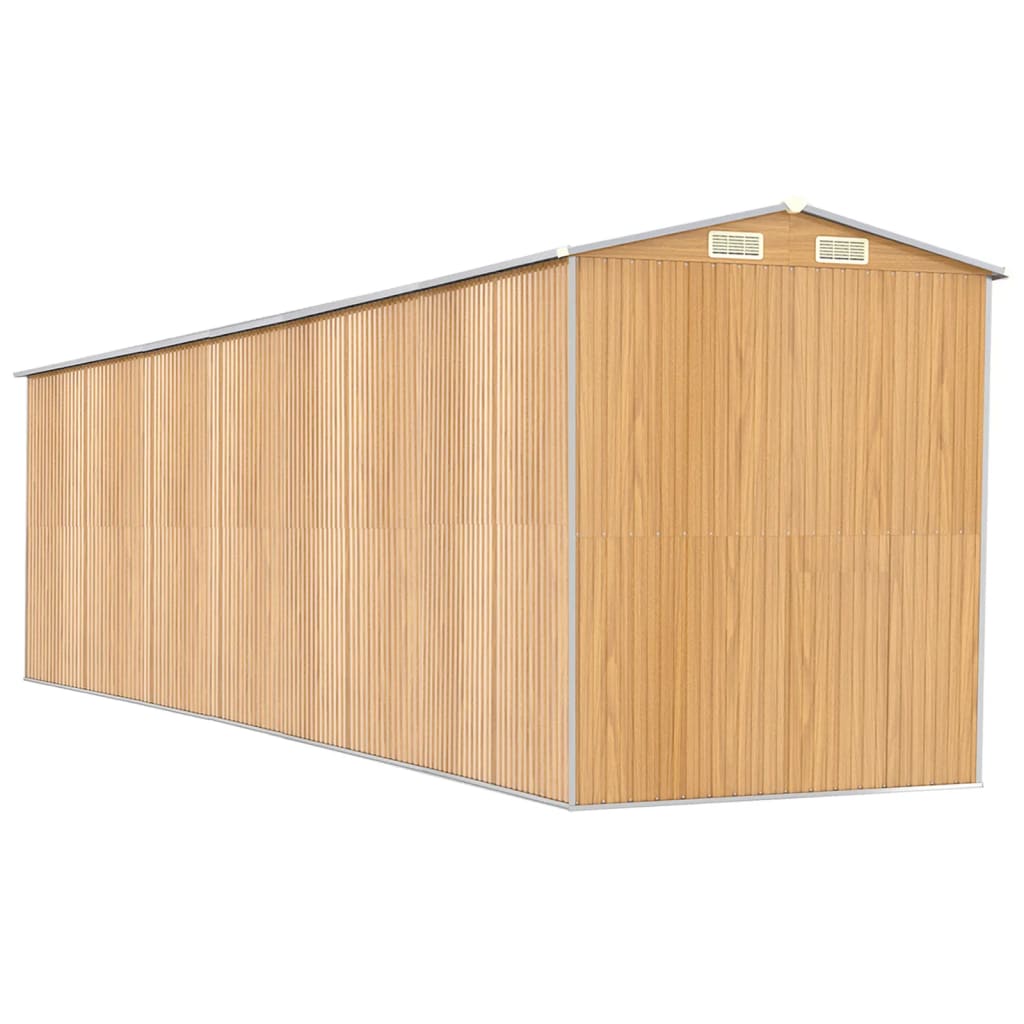 Tuinschuur 192x772x223 cm gegalvaniseerd staal lichtbruin is nu te koop bij PeponiXL, paradijselijk wonen!