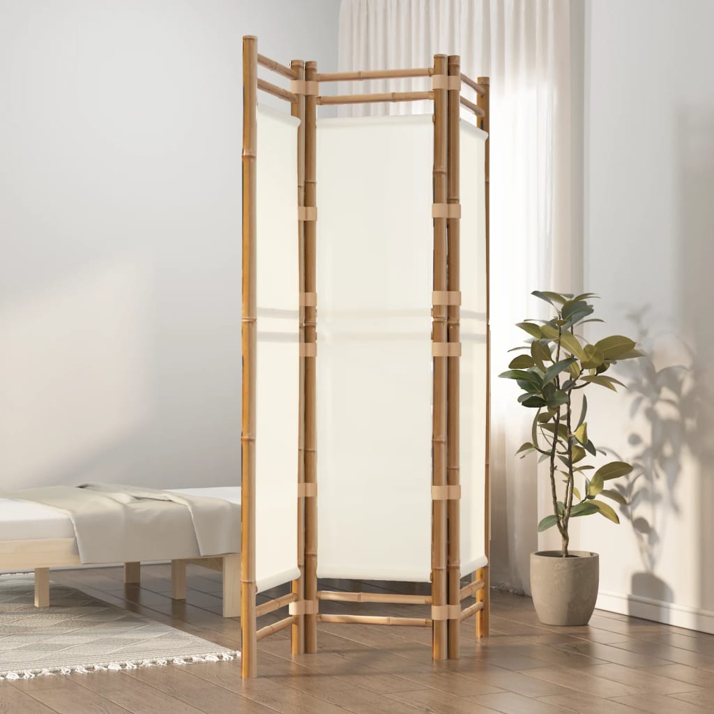 Kamerscherm 3-panelen inklapbaar 120 cm bamboe en canvas is nu te koop bij PeponiXL, paradijselijk wonen!