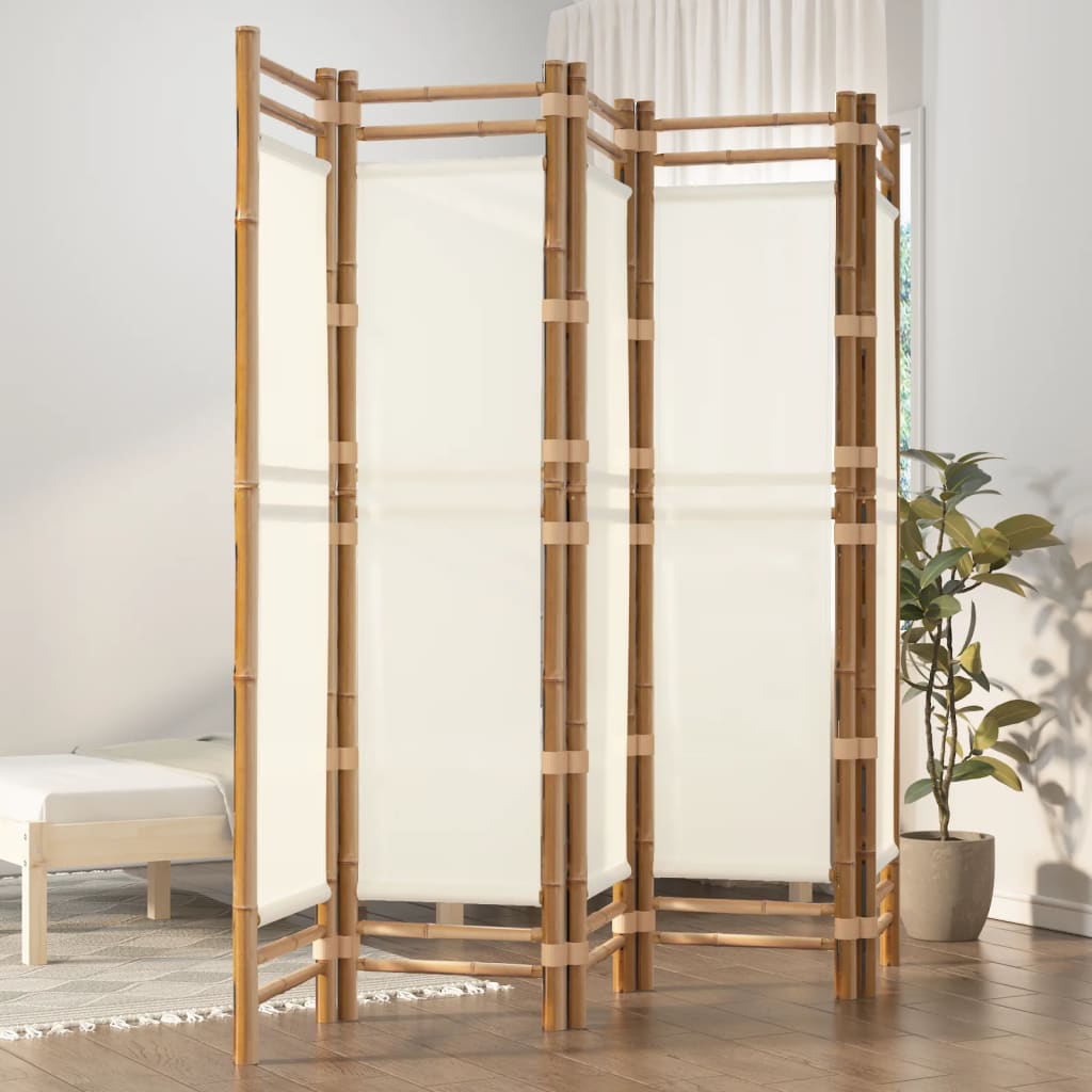 Kamerscherm 5-panelen inklapbaar 200 cm bamboe en canvas is nu te koop bij PeponiXL, paradijselijk wonen!
