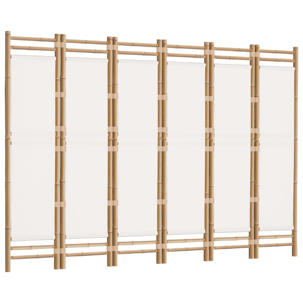 Kamerscherm 6-panelen inklapbaar 240 cm bamboe en canvas is nu te koop bij PeponiXL, paradijselijk wonen!