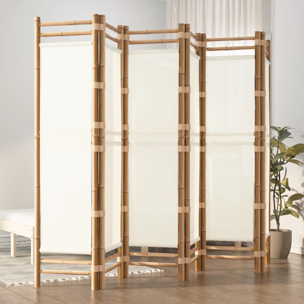 Kamerscherm 6-panelen inklapbaar 240 cm bamboe en canvas is nu te koop bij PeponiXL, paradijselijk wonen!