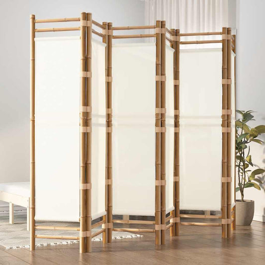 Kamerscherm 6-panelen inklapbaar 240 cm bamboe en canvas is nu te koop bij PeponiXL, paradijselijk wonen!