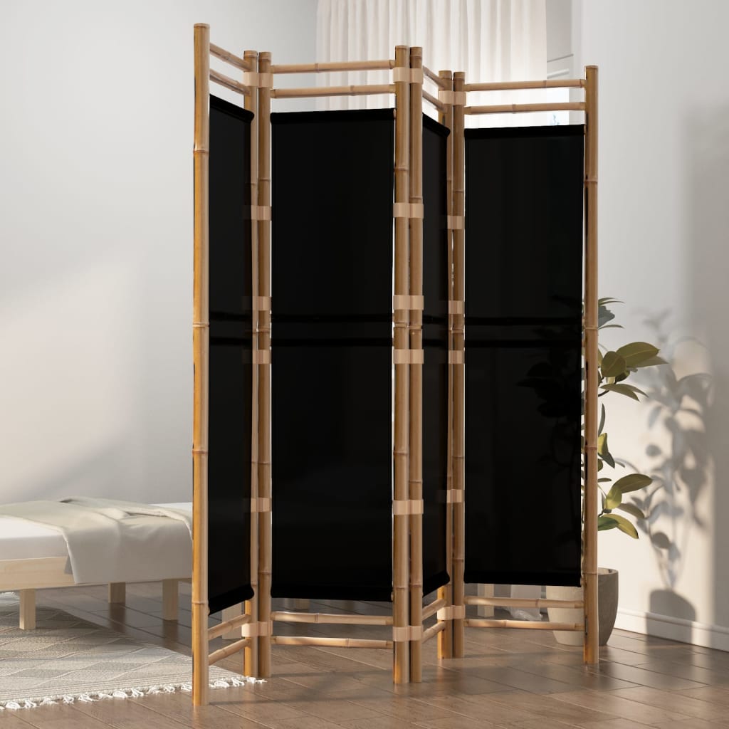 Kamerscherm 4-panelen inklapbaar 160 cm bamboe en canvas is nu te koop bij PeponiXL, paradijselijk wonen!
