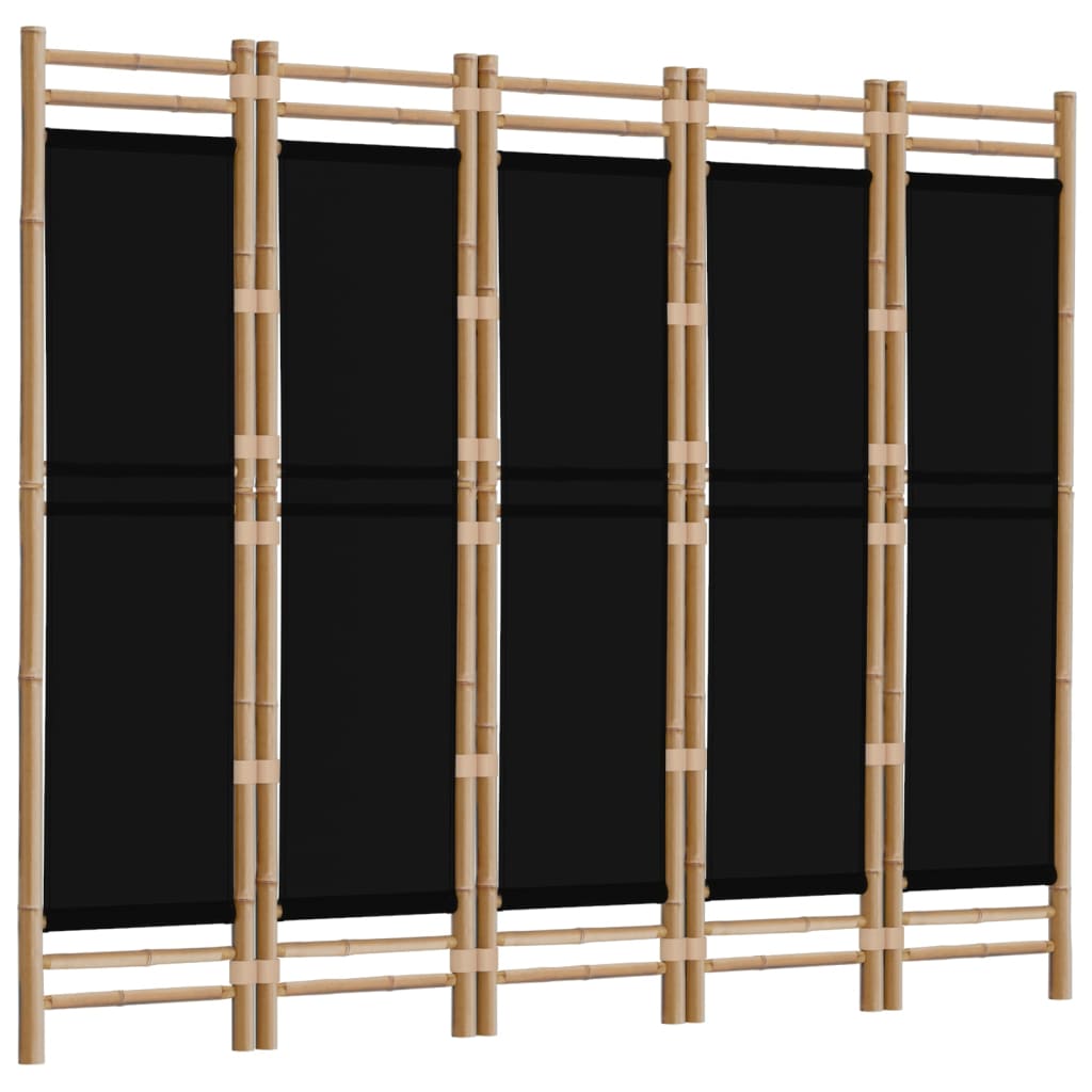 Kamerscherm 5-panelen inklapbaar 200 cm bamboe en canvas is nu te koop bij PeponiXL, paradijselijk wonen!