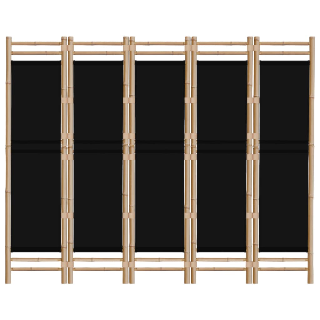 Kamerscherm 5-panelen inklapbaar 200 cm bamboe en canvas is nu te koop bij PeponiXL, paradijselijk wonen!